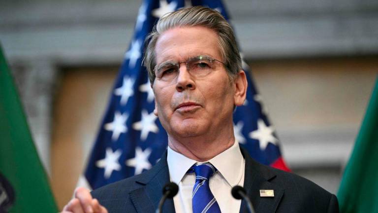 US Treasury Secretary Scott Bessent, delivers remarks on Game Plan for US Investment on the sidelines of the IMF/World Bank annual meetings at CNBC Invest in America Forum, in Washington, DC on October 15, 2025. - AFPPIX