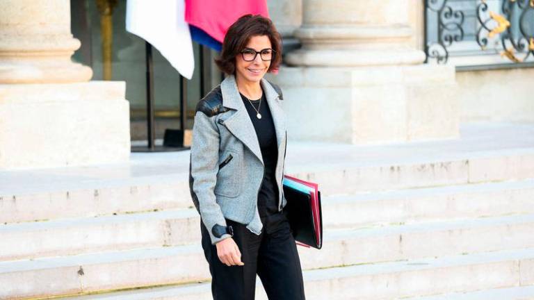 France's Minister of Culture and Heritage Rachida Dati leaves the weekly cabinet meeting at the presidential Elysee Palace in Paris, on October 23, 2024. - AFPPIX