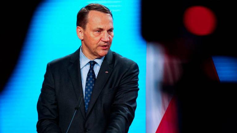 Polish Foreign Minister Radoslaw Sikorski speaks during a press conference with German Foreign Minister Johann Wadephul (not pictured) as they meet in Berlin, Germany, June 4, 2025. - REUTERSPIX