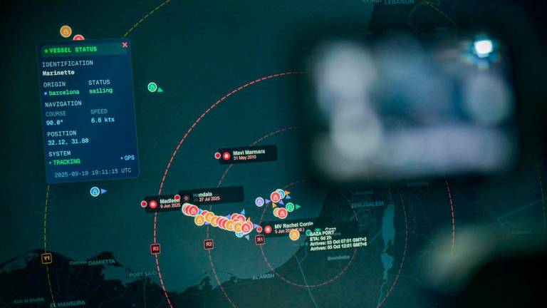 The Sumud Nusantara Command Centre (SNCC) has confirmed that only one out of the 42 vessels participating in the Global Sumud Flotilla (GSF) mission is still continuing its journey toward Gaza’s waters. - BERNAMAPIX