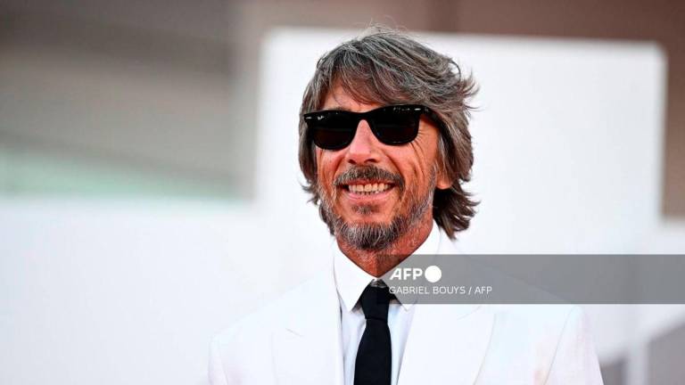 Pierpaolo Piccioli poses during the photocall of the movie Priscilla presented in competition at the 80th Venice Film Festival on September 4, 2023 at Venice Lido. - AFP
