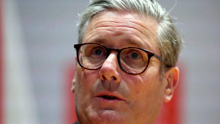 Britain’s Prime Minister Keir Starmer delivers a keynote speech at the London Defence Conference in central London, Britain May 8, 2025. REUTERSpix