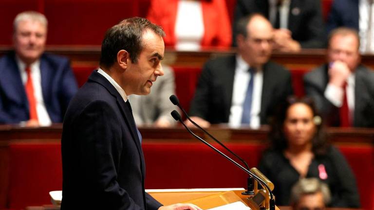 France’s Prime Minister Sebastien Lecornu addresses general political remarks to members of Parliament, at the French National Assembly, France’s lower house of parliament, in Paris on October 14, 2025. - Thomas SAMSON / AFP