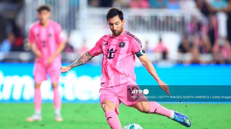 Lionel Messi #10 of Inter Miami CF takes a free kick during the MLS match between Inter Miami CF and D.C. United at Chase Stadium on September 20, 2025 in Fort Lauderdale, Florida. - Getty Images via AFP