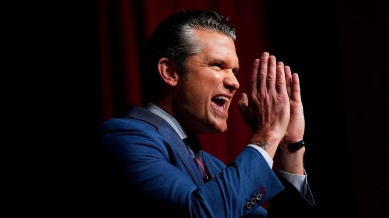 U.S. Secretary of War Pete Hegseth speaks to senior military leaders at Marine Corps Base Quantico, Virginia, U.S., September 30, 2025. - Andrew Harnik/Pool via REUTERSPIX