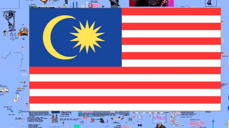 The Jalur Gemilang and the other national icons on the Wplace pixel map.