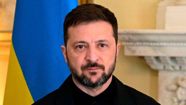 Ukraine’s President Volodymyr Zelensky. (Photo by Jaimi Joy / POOL / AFP)