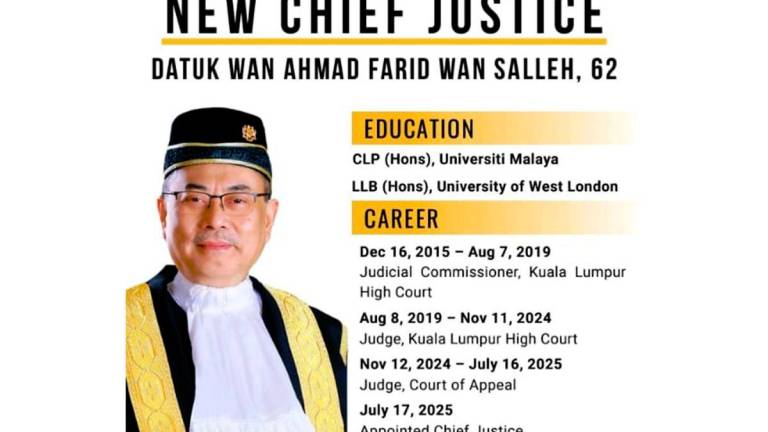 New chief justice to be sworn in on July 28