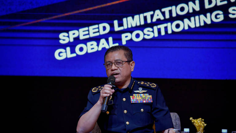 The Director-General of the Road Transport Department (RTD), Datuk Aedy Fadly Ramli, at an engagement session with the Association of Lorry Operators and Express and Tour Bus Operators regarding road safety initiatives at a hotel today. – BERNAMA