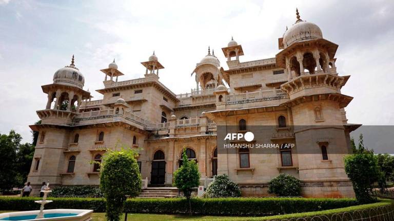 This photograph taken on August 13, 2025 shows a general view of the main building at the Mayo College school in Ajmer. - AFP