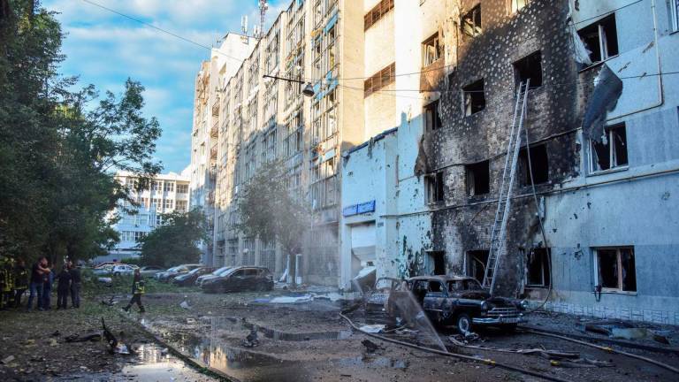 A view shows buildings damaged during Russian drone and missile strikes, amid Russia’s attack on Ukraine, in Lviv, Ukraine July 12, 2025. REUTERS/Stringer