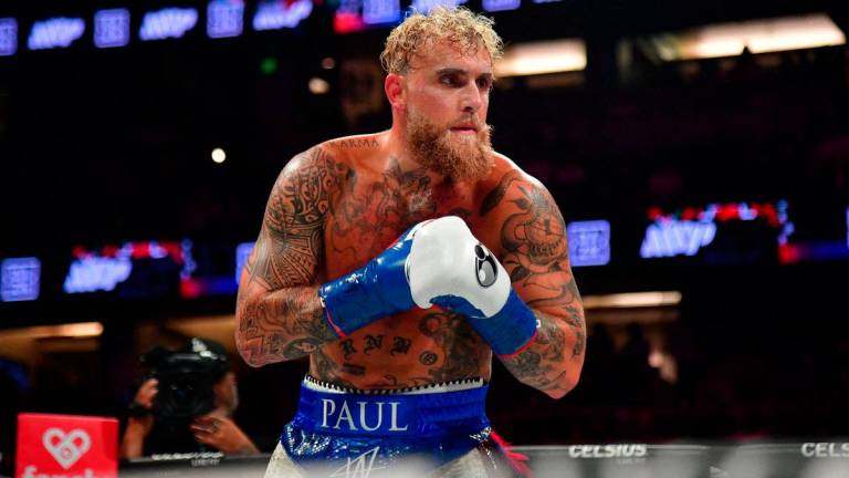 Jake Paul fights against Julio Cesar Chavez Jr. at Honda Center. Mandatory Credit: Gary A. Vasquez-Imagn Images/File Photo