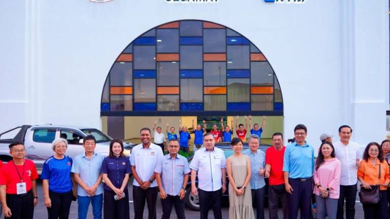 Transport Minister Antony Loke (seventh from left) and Jementah assemblywoman Ng Kor Sim (eight from left) along with elected representatives during the Keretapi Go Go Go carnival at the Segamat train station recently. - Pic courtesy of Jementah assemblywoman’s office