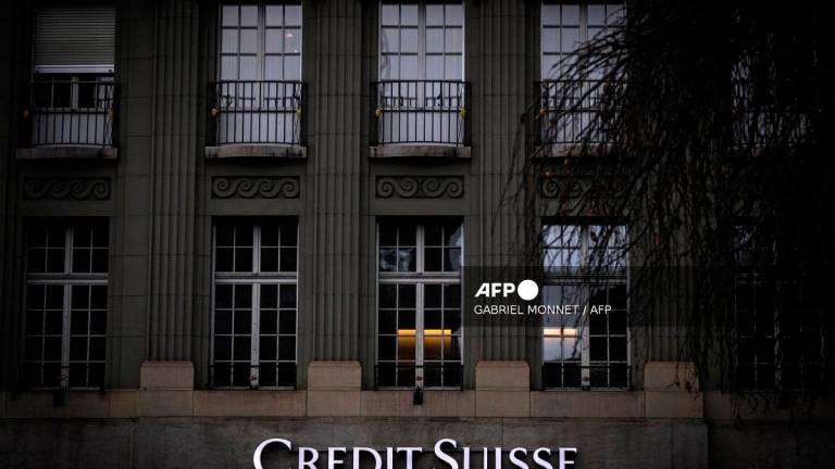This photograph shows the logo of Swiss bank Credit Suisse in Bern on December 20, 2024. - GABRIEL MONNET / AFP