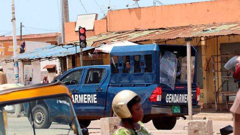(FILES) Members of the Togolese Gendarmerie are seen operating in Lome on June 6, 2025. - AFPpix