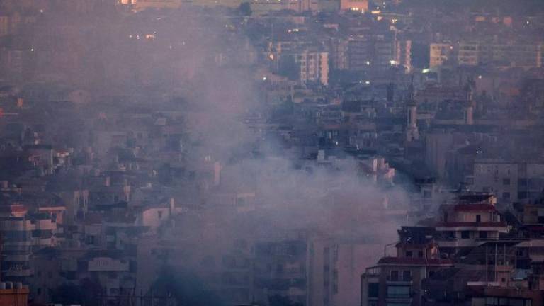 Smoke billows over Beirut’s southern suburbs after a strike, amid ongoing hostilities between Hezbollah and Israeli forces, as seen from Sin El Fil - REUTERSpix