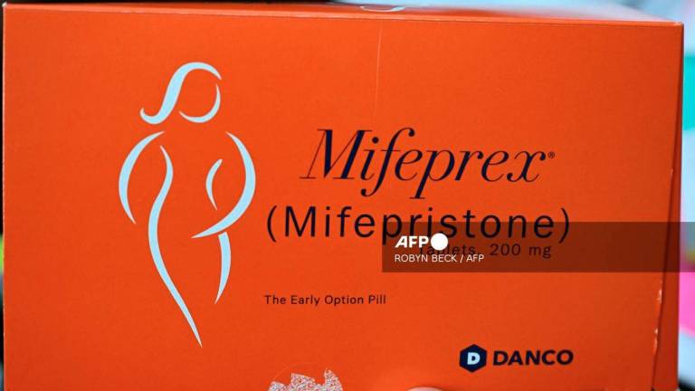 (FILES) Mifepristone (Mifeprex), one of the two drugs used in a medication abortion, is displayed at the Women's Reproductive Clinic, which provides legal medication abortion services, in Santa Teresa, New Mexico, on June 15, 2022. - AFP