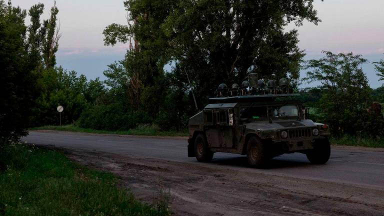 This photograph shows a Ukrainian military vehicle at an undisclosed location in eastern Ukraine on June 25, 2025, amid the Russian invasion of Ukraine. - AFPPIX