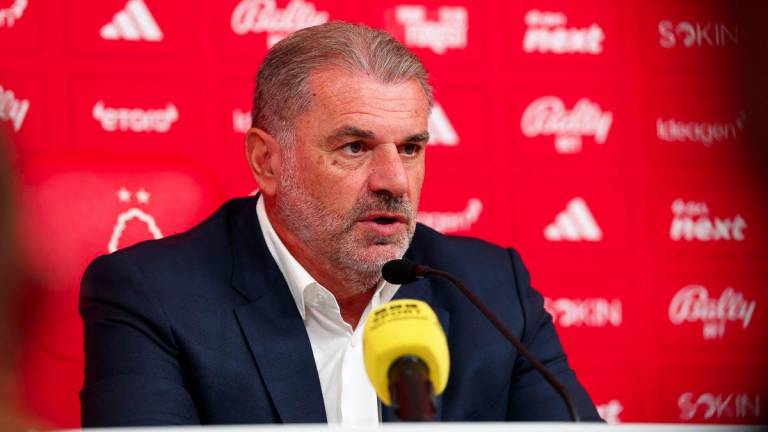 Football - Nottingham Forest unveil new manager Ange Postecoglou - The City Ground, Nottingham, Britain - September 11, 2025New Nottingham Forest manager Ange Postecoglou during the press conference - Action Images via REUTERSPIX