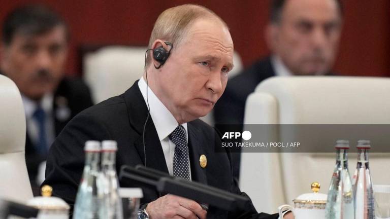 Russian President Vladimir Putin attends the Shanghai Cooperation Organization (SCO) Summit 2025 at the Meijiang Convention and Exhibition Centre in Tianjin on September 1, 2025. - SUO TAKEKUMA / POOL / AFP
