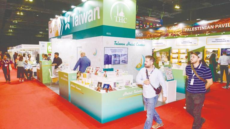 A view of the Taiwan halal food exhibition booth at the Malaysia International Halal Showcase being held at Mitec today.– Bernamapic