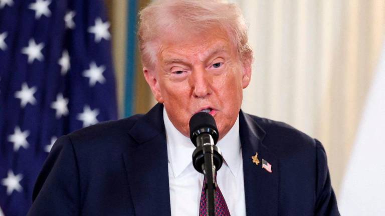 U.S. President Donald Trump speaks during a joint press conference with Israeli Prime Minister Benjamin Netanyahu (not pictured) in the State Dining Room at the White House in Washington, D.C., U.S., September 29, 2025. - REUTERSPIX