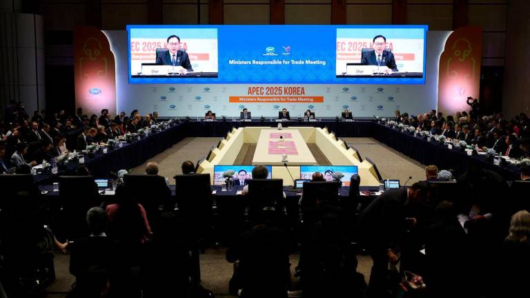 South Korea’s Trade Minister Cheong In-kyo speaks during the opening ceremony of APEC Ministers Responsible for Trade Meeting at International Convention Center in Seogwipo on Jeju island, South Korea, May 15, 2025. REUTERSpix