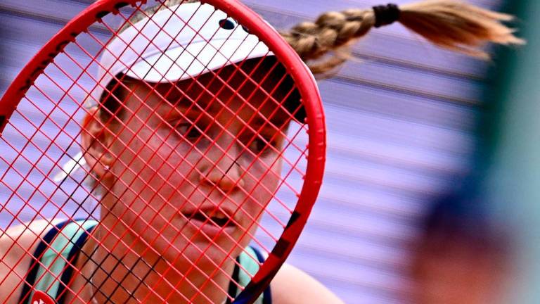 Kazakhstan’s Elena Rybakina eyes the ball through her racket as she plays against Poland’s Iga Swiatek during their women’s singles match on day 8 of the French Open tennis tournament on Court Philippe-Chatrier at the Roland-Garros Complex in Paris on June 1, 2025. AFPpix