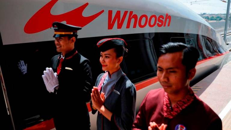 Whoosh train at Pedalarang station, West Java, Indonesia on Oct 2, 2023 - REUTERSpix