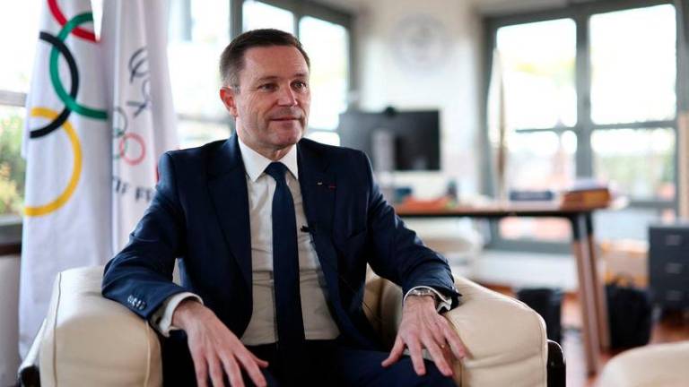 French Olympic Committee and International Cycling Union president David Lappartient attends an interview about his candidacy for the presidency of the International Olympic Committee (IOC), in Paris, France, March 13, 2025.- REUTERSPIX