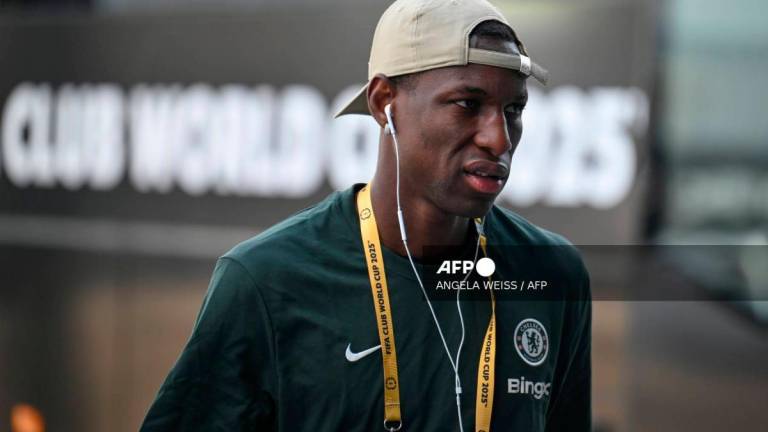 Chelsea’s Senegalese striker #15 Nicolas Jackson. - ANGELA WEISS / AFP