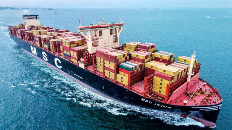 A cargo ship loaded with containers leaves the port in Qingdao, in eastern China’s Shandong province on May 7, 2025. AFPpix