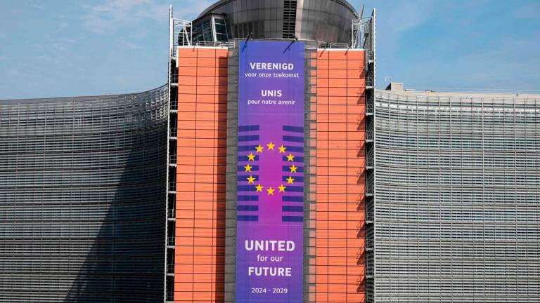 This photograph shows the Berlaymont building, which houses the European Union Commission headquarters, in Brussels, on June 13, 2025. - AFPPIX