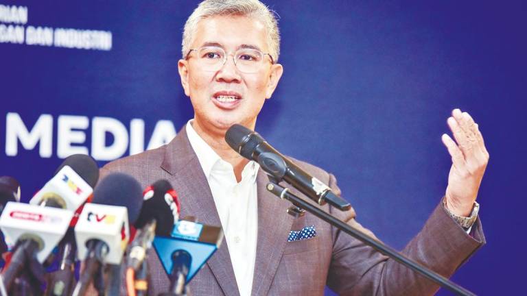 Tengku Zafrul speaking at today’s media briefing on Malaysia’s tariff negotiations with the US. – Bernamapic