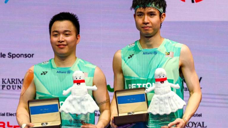 Aaron Chia and Soh Wooi Yik of Malaysia.AFPpix