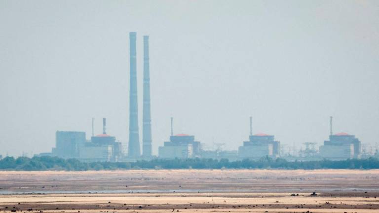 A view shows Zaporizhzhia Nuclear Power Plant from the bank of Kakhovka Reservoir near the town of Nikopol after the Nova Kakhovka dam breached, amid Russia's attack on Ukraine, in Dnipropetrovsk region, Ukraine June 16, 2023. - REUTERSPIX