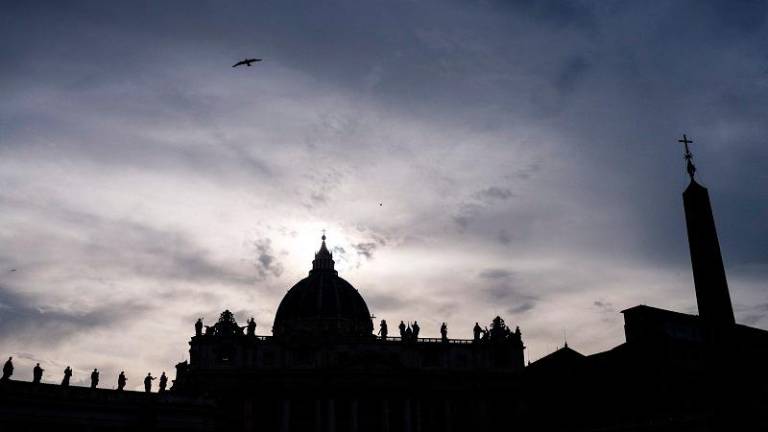 A general view taken from the cupola of St Peter’s basilica shows St Peter’s square and Via della Conciliazione, in The Vatican. - Dimitar DILKOFF / AFP