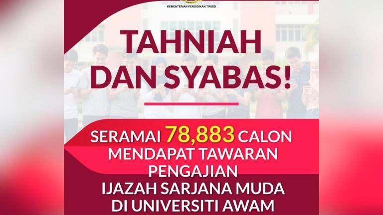 78,883 lepasan STPM dan setaraf ditawarkan ke universiti awam