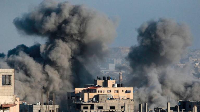 Smoke billows after an Israeli strike on Jabalia in the northern Gaza Strip on June 28, 2025, amid the ongoing conflict between Israel and the Palestinian Hamas militant group. (Photo by Bashar TALEB / AFP)