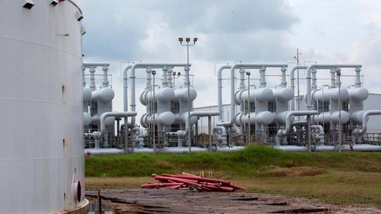 An oil storage tank and crude oil pipeline equipment is seen at the Strategic Petroleum Reserve in Freeport, Texas. – Reuterspic