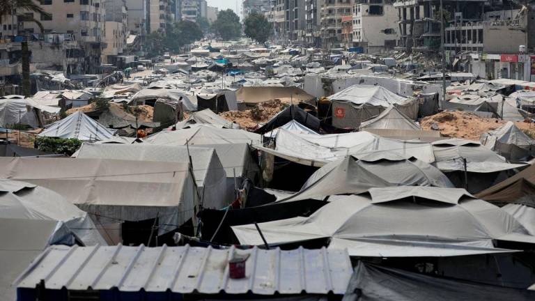 A view of a tent camp sheltering Palestinians displaced by the Israeli military offensive, in Gaza City, August 8, 2025. REUTERS/Dawoud Abu Alkas TPX IMAGES OF THE DAY