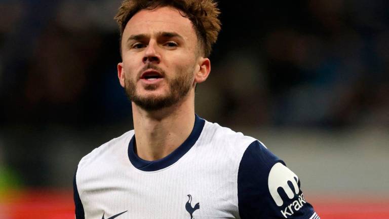 (FILES) Tottenham Hotspur’s English midfielder #10 James Maddison. - Daniel ROLAND / AFP