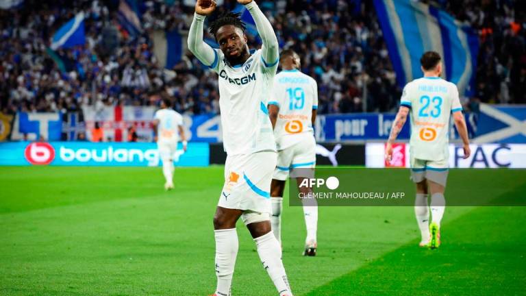 Marseille's British forward #17 Jonathan Rowe. - CLEMENT MAHOUDEAU / AFP
