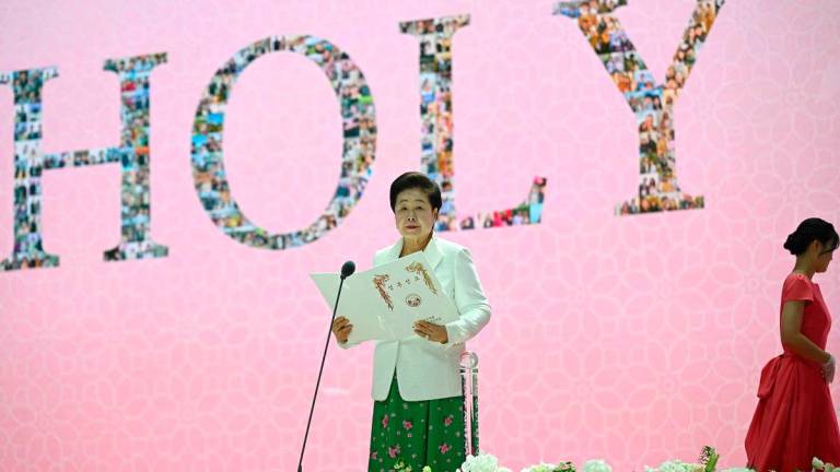 (FILES) Unification Church leader Han Hak-ja. - Jung Yeon-je / AFP