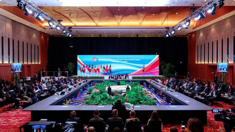 A general view of the ASEAN Post-Ministerial Conference with Britain at the 58th Association of Southeast Asian Nations (ASEAN) Foreign Ministers’ Meetings in Kuala Lumpur, Malaysia, 11 July 2025. Pool via REUTERSPIX