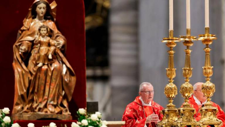 Cardinals attend the Holy Mass, celebrated for the election of the new pope, presided over by the Dean of the College of Cardinals, Cardinal Giovanni Battista Re, in St. Peter’s Basilica, at the Vatican, May 7, 2025. REUTERSpix