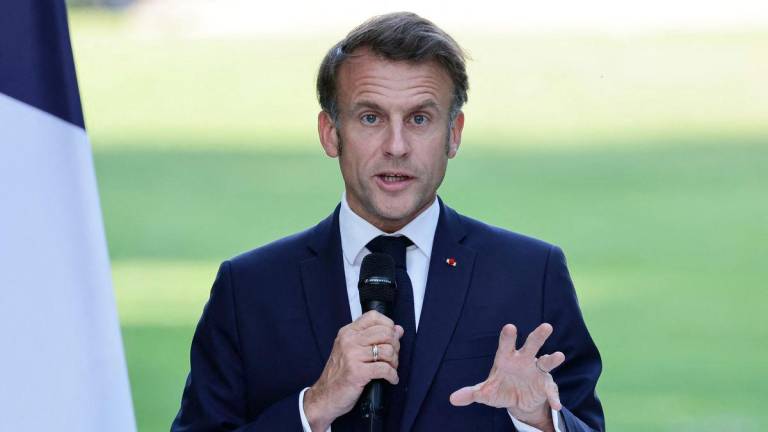France's President Emmanuel Macron delivers a speech for the France Music Week, a day before the Fete de la Musique, at the Elysee presidential palace in Paris on June 20, 2025. - AFPPIX