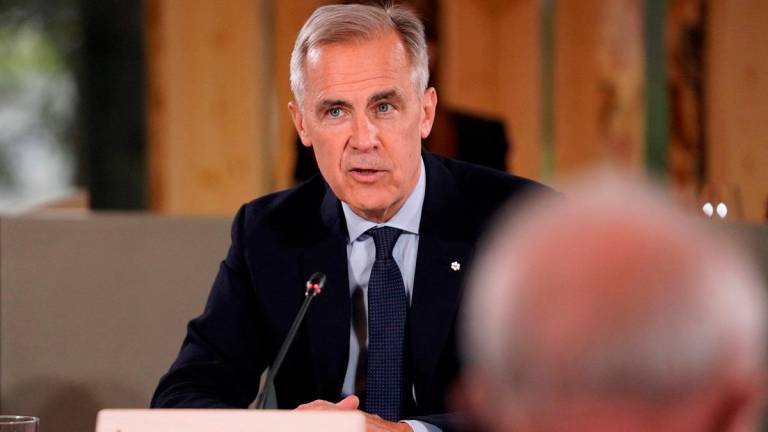 Canadian Prime Minister Mark Carney during the Group of Seven (G7) Summit at the Pomeroy Kananaskis Mountain Lodge in Kananaskis, Alberta, Canada on June 17, 2025. - Geoff Robins / AFP