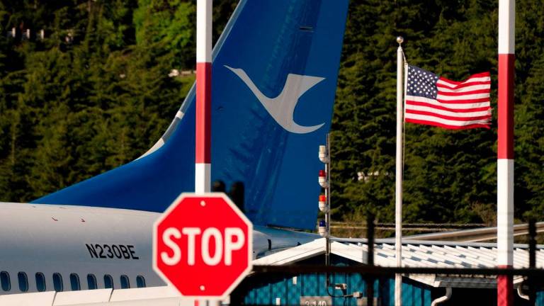 A Boeing 737 MAX 8, the first jet intended for use by a Chinese airline to be returned to its manufacturer, sits parked at Boeing Field, as trade tensions escalate over U.S. tariffs with China, in Seattle, Washington, U.S. April 22, 2025. - REUTERSPIX