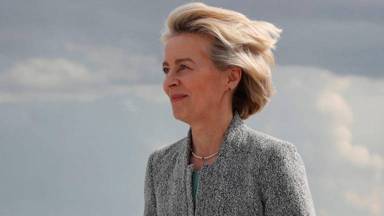 European Commission President Ursula von der Leyen arrives before world leaders meet in Kananaskis for the G7 leaders’ summit, at Calgary International Airport in Calgary, Alberta, Canada June 15, 2025. REUTERS